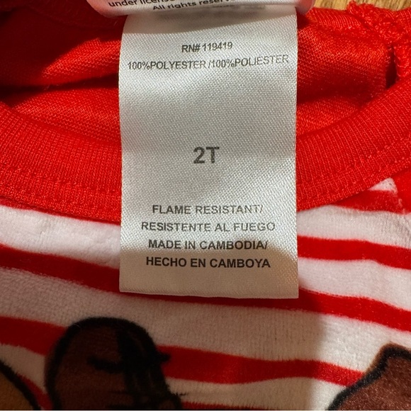 Rudolph Red Nosed Reindeer Christmas Pajamas 2PC Set Long Sleeve Top Pants 2T - Picture 2 of 4